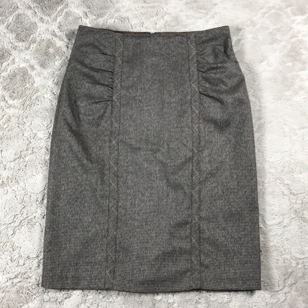 Nanette Lepore Houndstooth Pencil Skirt Brown